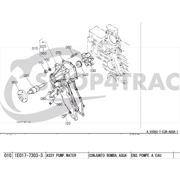 Waterpomp Kubota V2003 | V2003-T | Bobcat