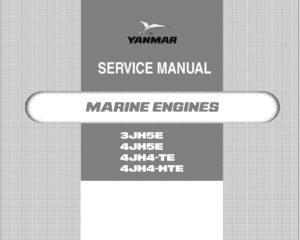 Manuale - libretto di servizio - coppie di serraggio Yanmar 3JH5E | 4JH5E | 4Jh4TE | 4JH4-HTE